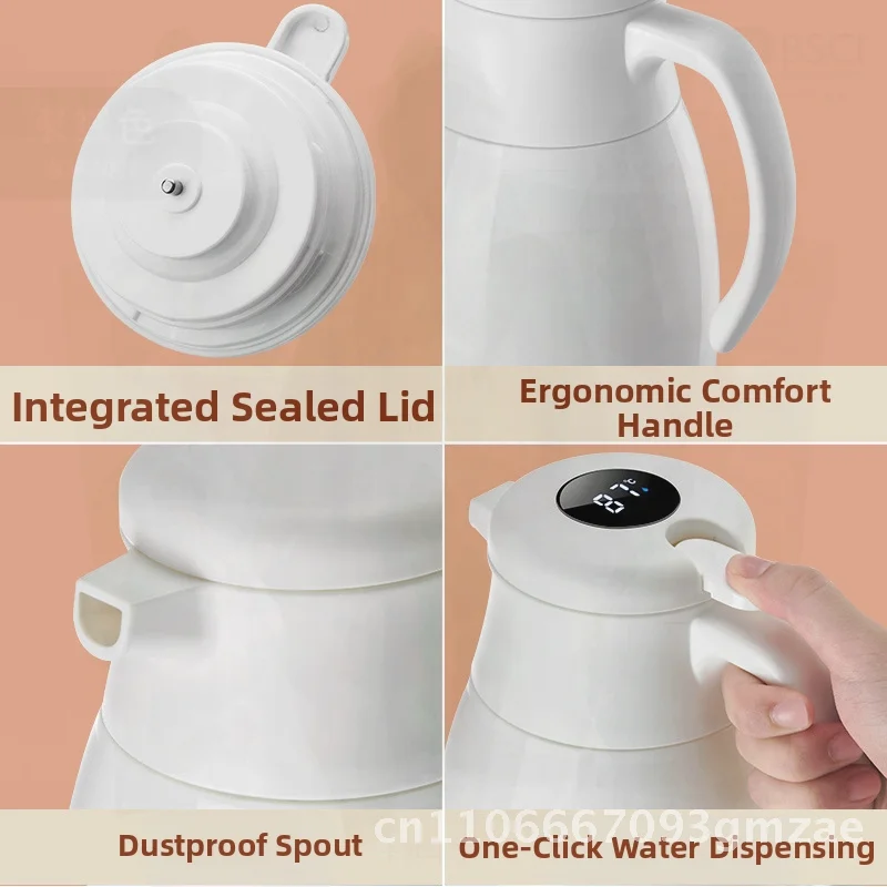 

Умный термочайник большой емкости с дисплеем температуры, водонагреватель со стеклянной изоляцией в скандинавском стиле, несколько цветов