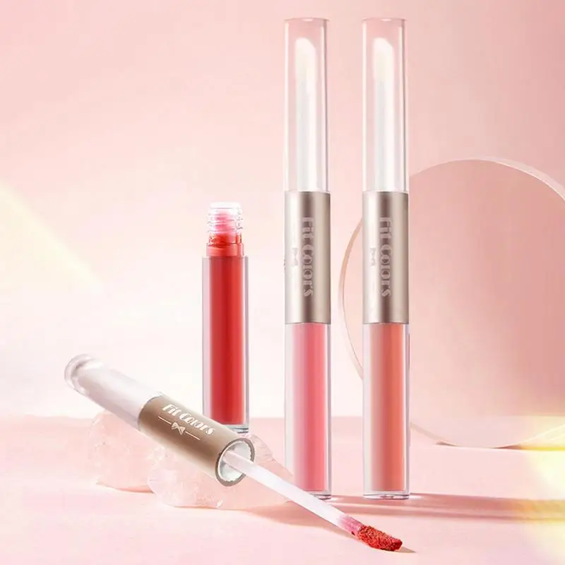 Doppelkopf Lip gloss matt Samt sexy rote Tönung flüssiger Lippenstift wasserdichter Lip gloss dauerhafte Lip glasur