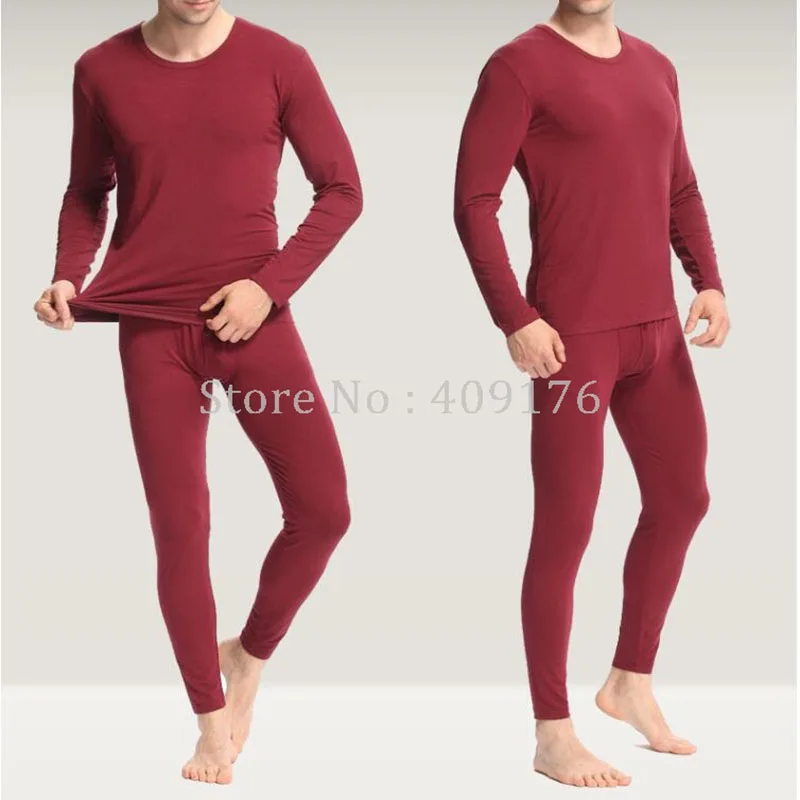 Modal Long Johns Men Thermal Underwear Set Warm Body Thin Underwear O Neck Tops Buttoms Big Large Waist XL-7XL