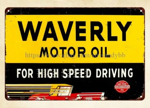 interiors by design Waverly Motor Oil-For High Speed Driving metal tin sign