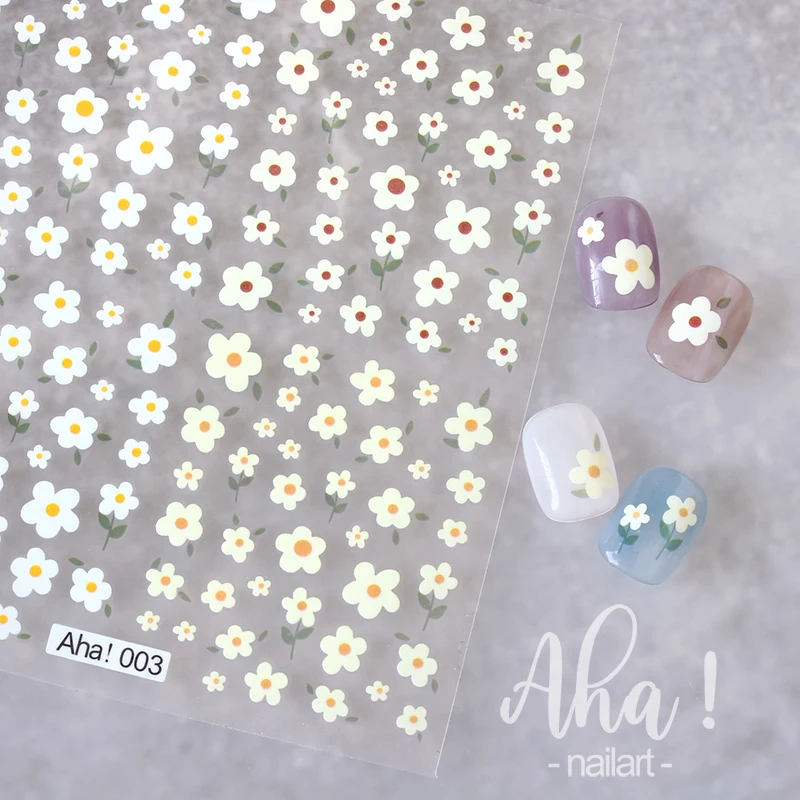 1pc Spring Summer Flower tulip Nail Art Stickers Rainbow Lovely Bear Self Adhesive Decals Nail Stickes 3D Manicure Designs #1