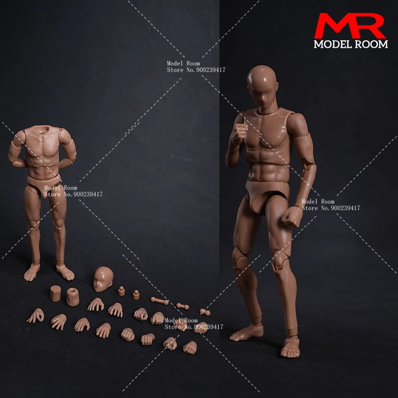 MINI COOL MC001-006 1/12 Male Super Flexible Joint Body 6'' Male Soldier Suntan Black Action Figure Full Set Articulated Body