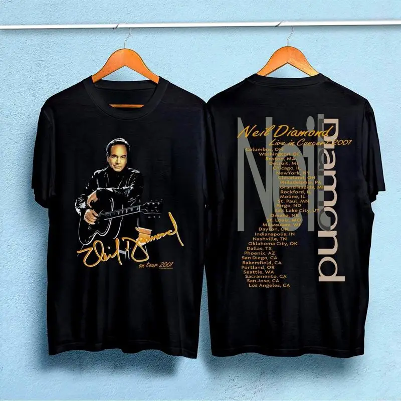 نيل دايموند تي شيرت قطن أسود للجنسين جميع المقاسات #1