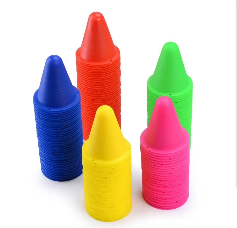 10Pcs/Set Skate Marker Training Road Cones Roller Football Soccer Rugby Soft Tower Skating Obstacle Roller Skate Pile Suppplies