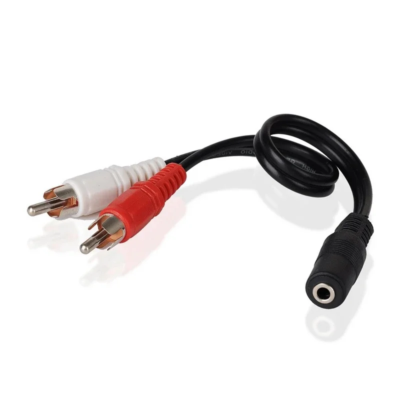 0.2 متر 3.5 مللي متر 1/8 ستيريو أنثى مقبس صغير إلى 2 RCA ذكر محول القابس الصوت Y-كابل للهاتف المحمول سماعة الصوت MP3 MP4