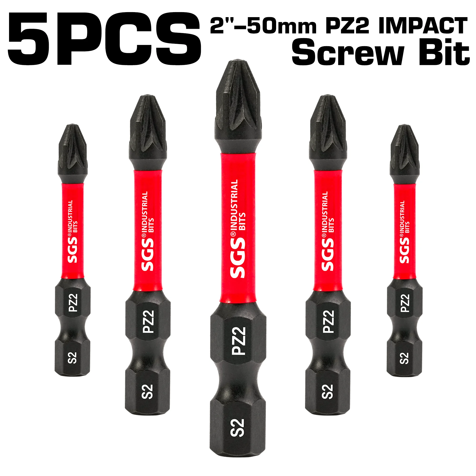 5/10/20 Pieces of Pz2 50mm Impact Screwdriver Bits, Strong Magnetism and High Hardness, Suitable for Car Repair/Power Tools