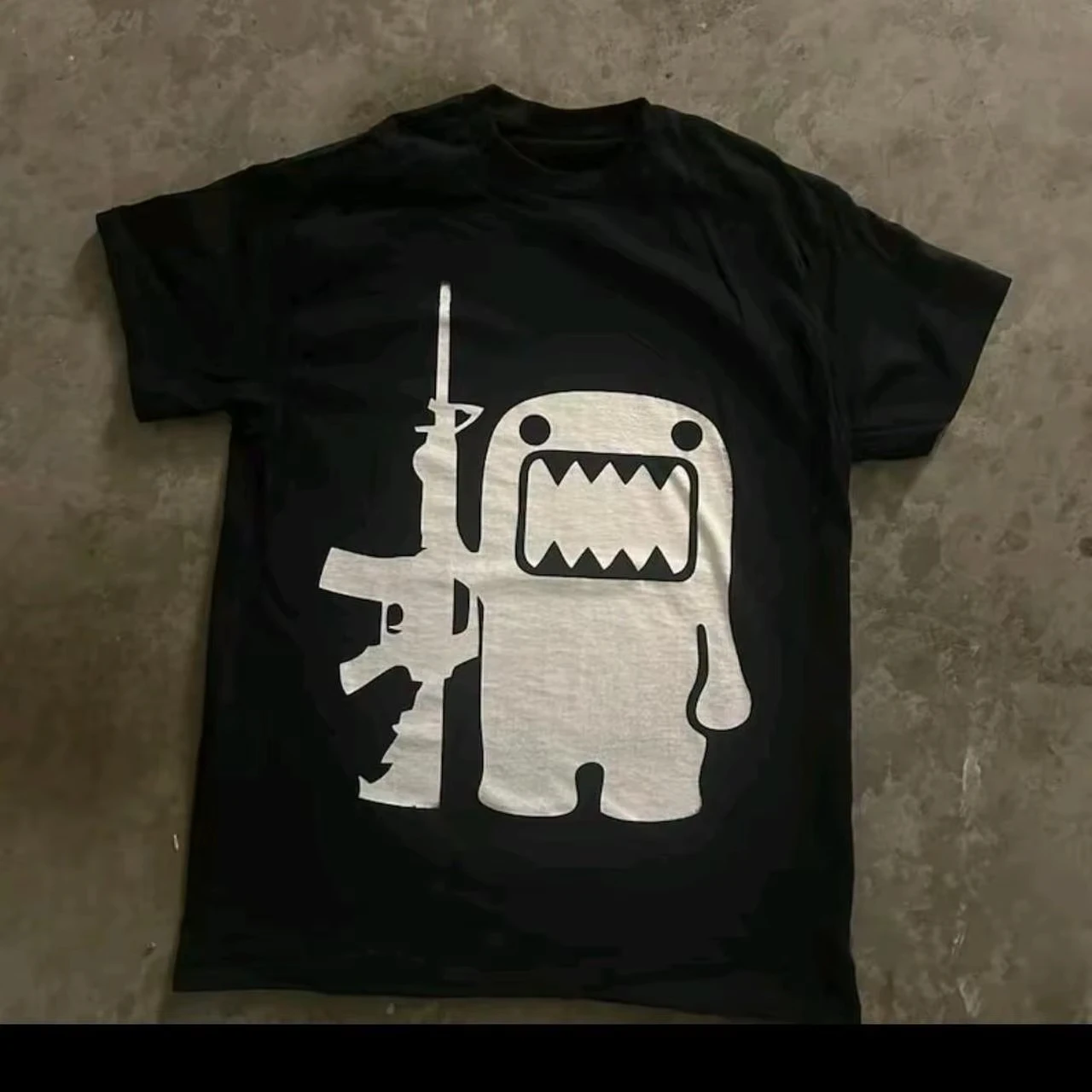 2025 Summer Rhinestone Funny Pattern Daily T-Shirts Men and Women Simple Color Block Versatile Gothic Short-Sleeves Loose Tees