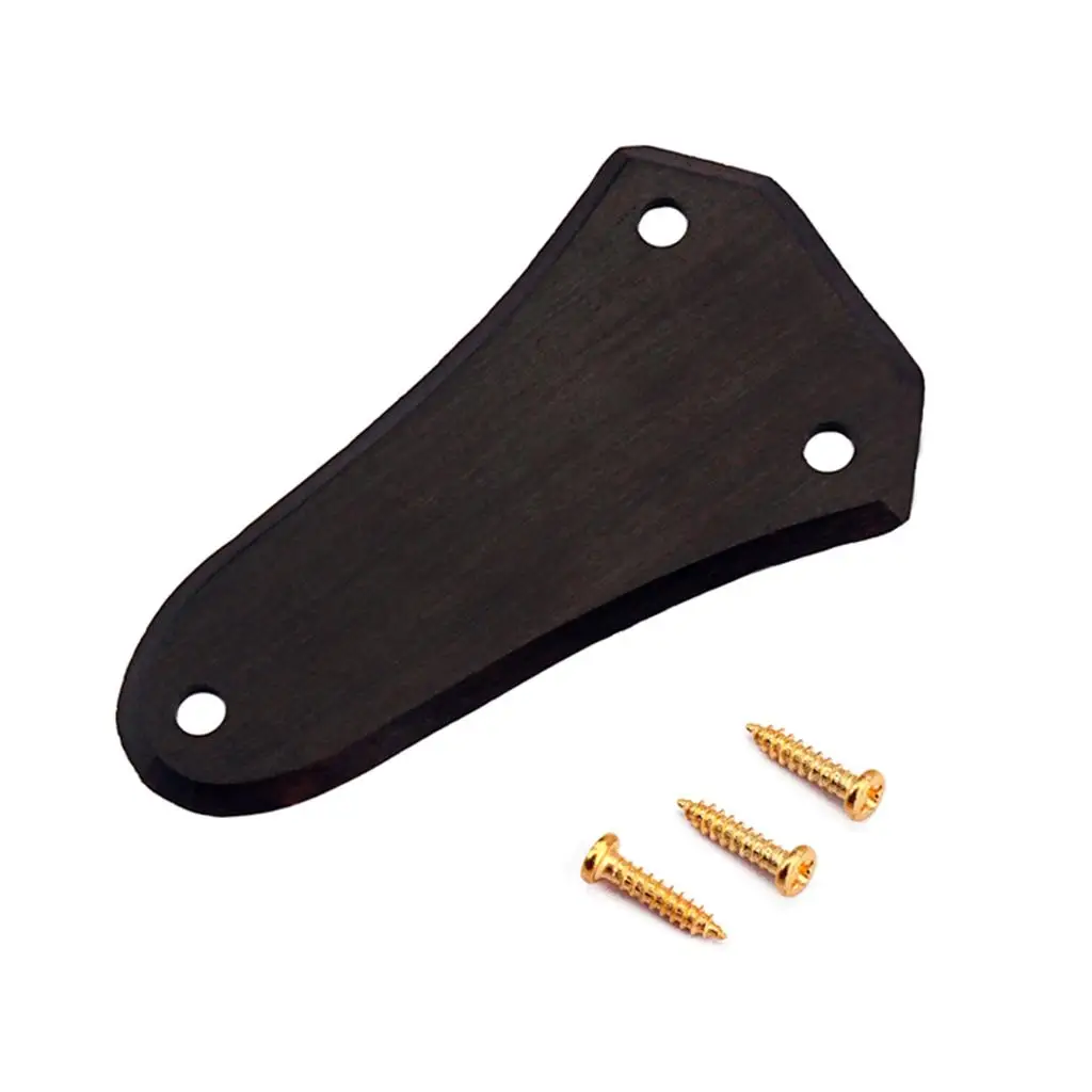 Ebony Truss Rod Cover for Guitar with 3 Screws Durable Musical Instrument Parts Ideal for Guitar Repair Tool Kit Use