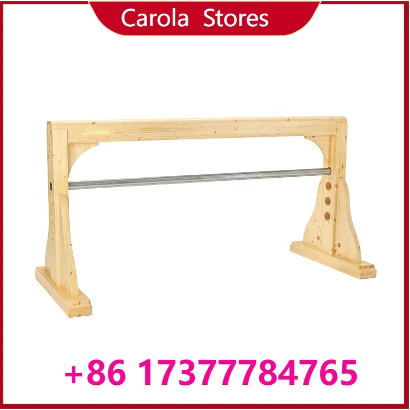 Solid Wood Yoga Balance Beam Non Slip Fitness Balance Bar Portable Trainer for Gym Home Yoga Exercise