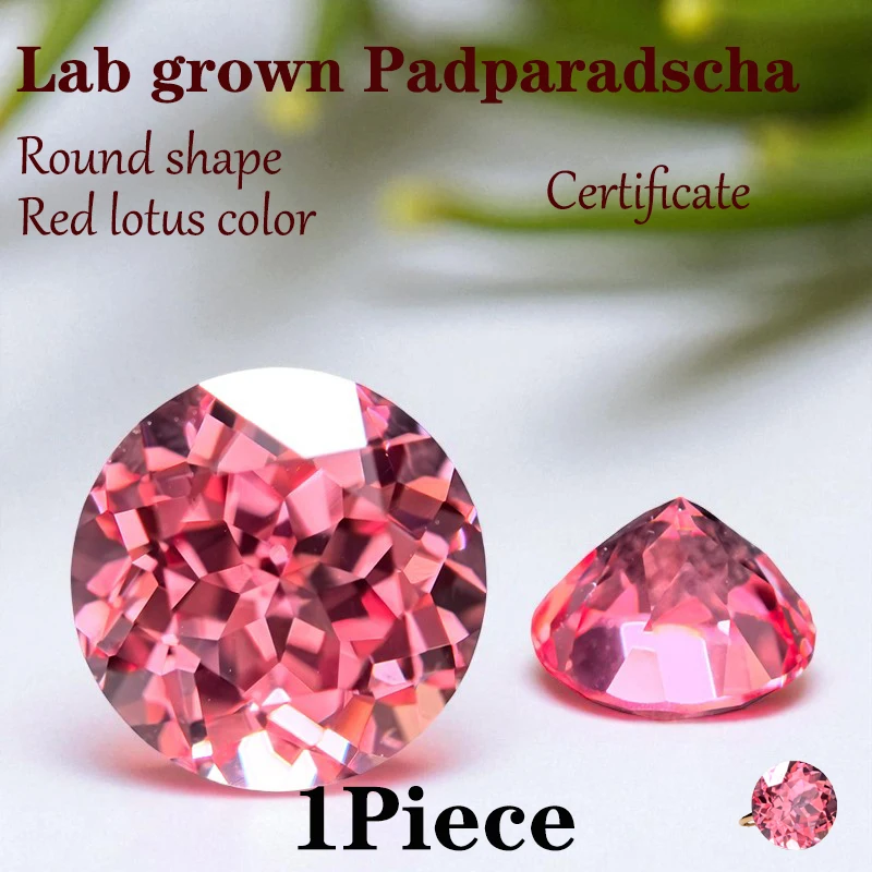

Lab Grown Padparadscha Round Shape Red Lotus Color VVS1 Wholesale with Certificate for Advanced Jewelry Rings Earrings Making