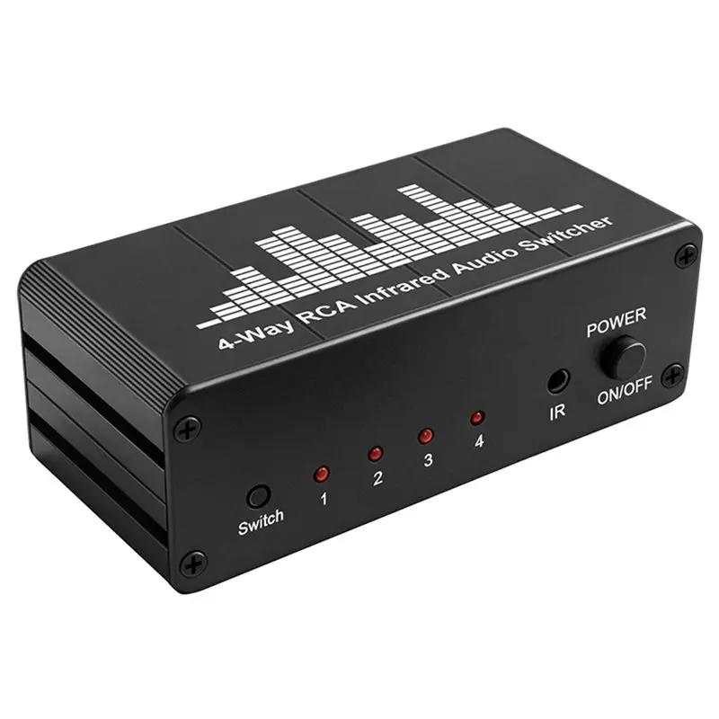 N75R-4-WAY Stereo Audio Switcher AV Audio AV Audio Signal 4-In 1-Out Audio Source Switching For CD Player