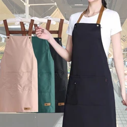 Comfortable Kitchen Anti-fouling Apron Waterproof and Oil-proof Chef Simple Work Apron Barbecue Restaurant Cooking Work Clothes