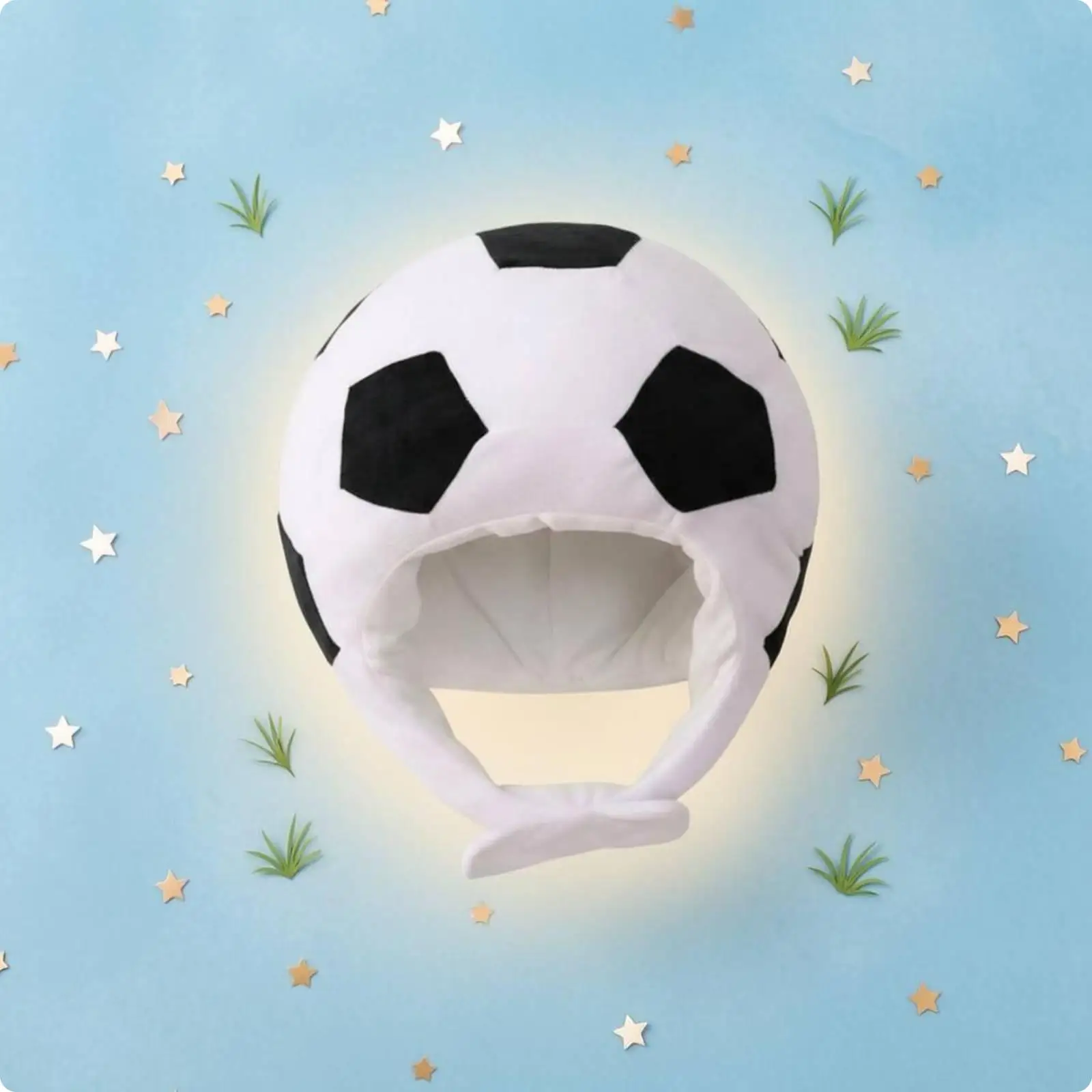 Gorro de fútbol peludo, bonito gorro de dibujos animados, duradero para actuaciones en escenario