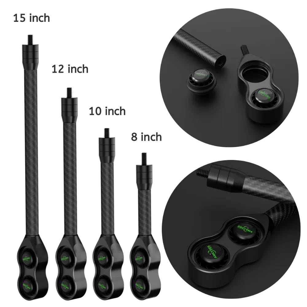 

8/10/12/15 Inch Bow Stabilizer Archery Carbon Shock Absorption Compound Bow Balance Bar Damper for Targeting Hunting Shooting