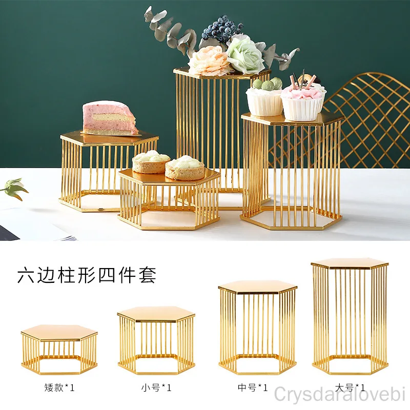 Golden Wrought Iron Dessert Display Tray Dessert Fruit Tray Home Creative Living Room Cake Display Tray Creative Display Stand