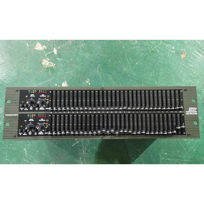 2231 Dual 30-Band Graphic EQ Audio Equalizer Professional Sound Processor Stage Concert Recording Metal Shell XLR