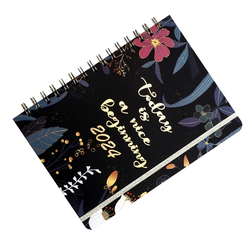 2024 Floral Planner 2024 Weekly Planner Spiral Bound 12-Month Weekly & Monthly Planner With Unique Add-Ons, Stickers