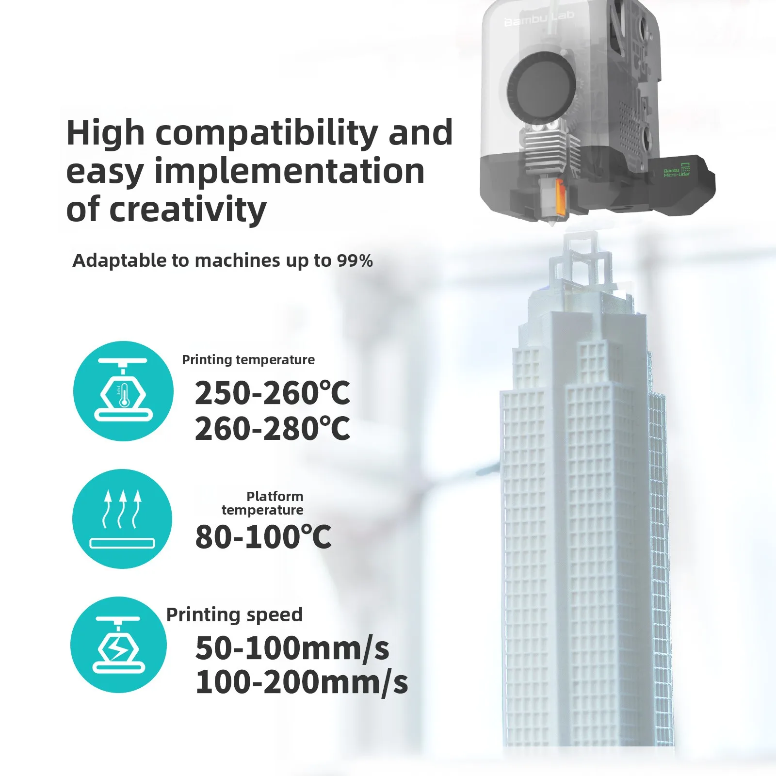 1KG ASA 3D Printer Filament for Outdoor Use,Sun & Weather Resistant,Acid Alkali&Heat Resistant,for Compatible Bambu H2S Printer