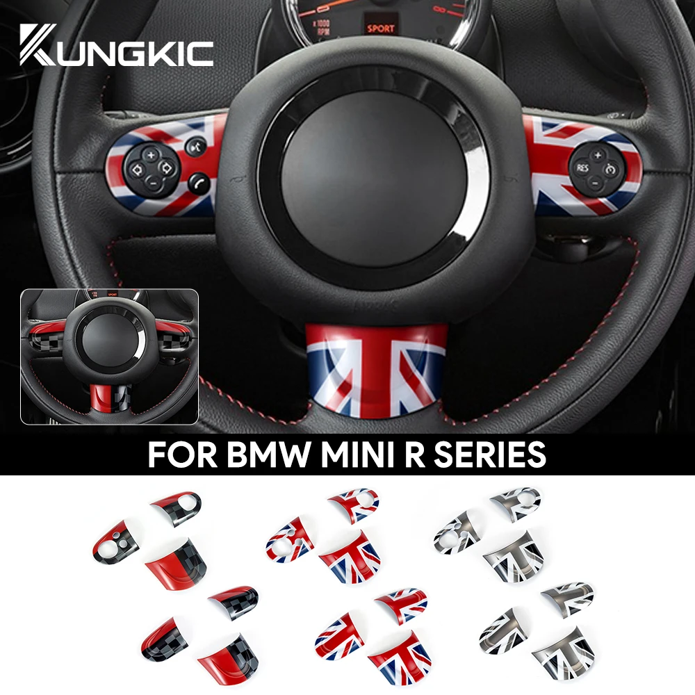 3pcs ABS Car Steering Wheel Button Cover for Mini Cooper R55 R56 Countryman R60 Decoration Interior Union Jack Accessories