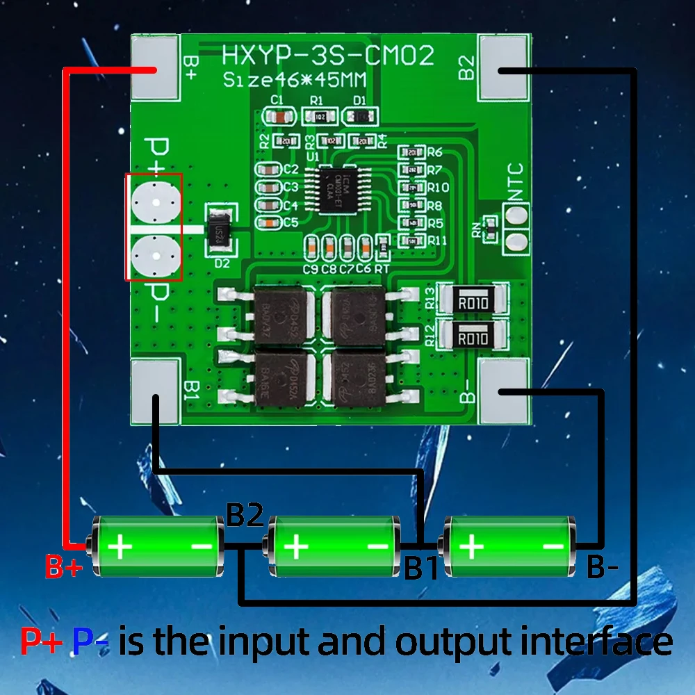 3S 11.1V 12V 12.6V 18650 Lithium Battery Protection Board Anti Overcharge Over Discharge Current 14A Li-ion Lipo Pack BMS