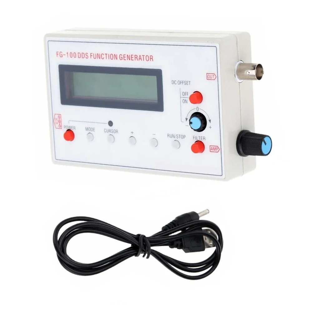 FG-100 DDS Function Signal Generator Frequency Counter 1HZ-500KHz Signal Source Module Sine Square Triangle Sawtooth Wave