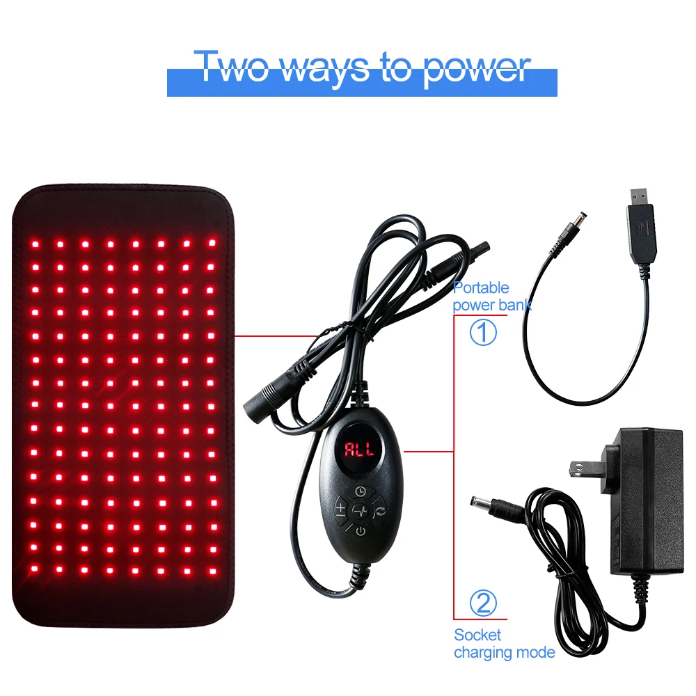 Ceinture de luminothérapie LED 660nm 850nm 120 LED, coussin de luminothérapie portable pour le dos, les genoux, les mains, les pieds, soulagement de la fatigue, soin corporel à domicile