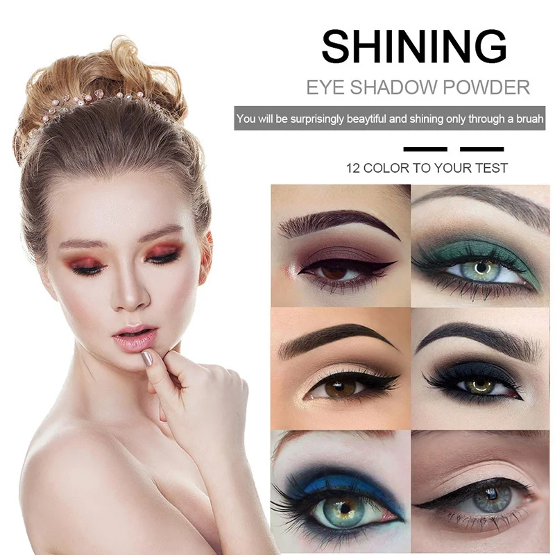 PHOERA 12 Color Natural Matte Eye Shadow Monochrome Mini Waterproof Palette Eyeshadow Beauty Cosmetic Women Eye Makeup