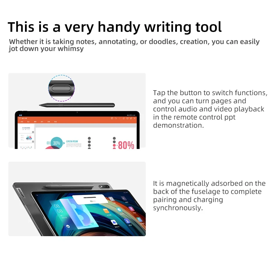 Top! For Lenovo Stylus Pen 2th Generation Magnetic Smart Touch Pencil Draw For Lenovo Xiaoxin Pad Pro 2023 12.7" Pad Pro 12.6''