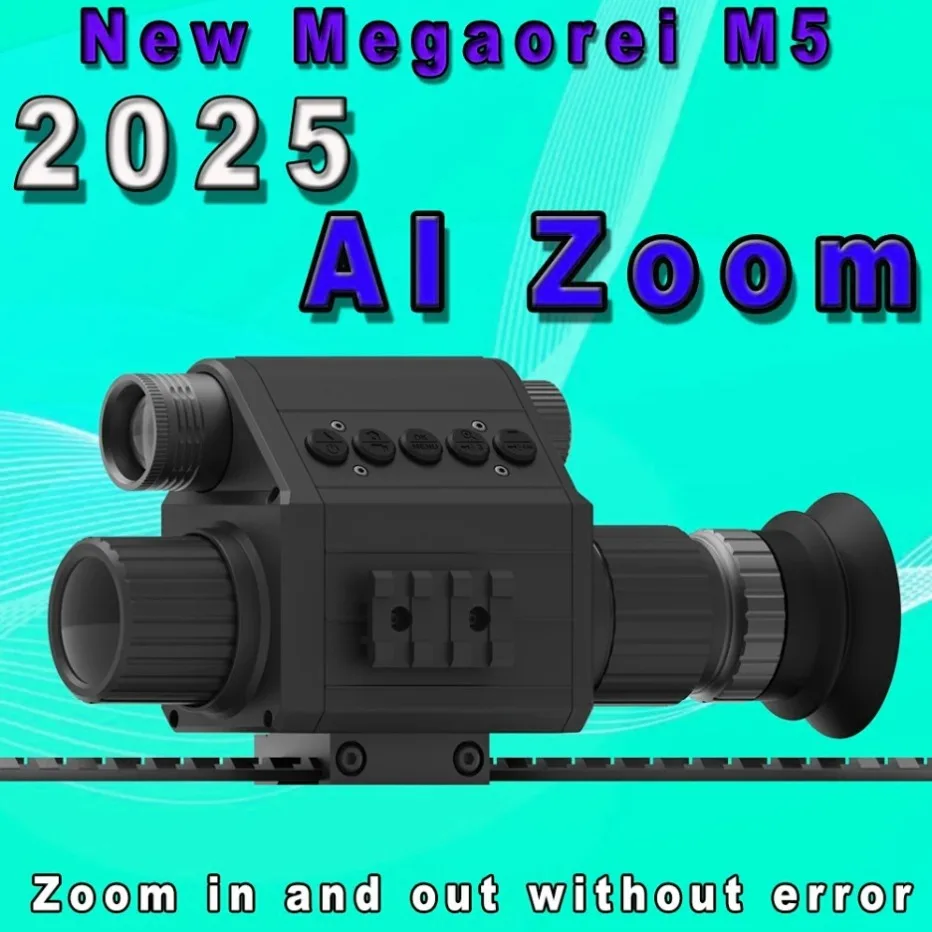 

2024 Megaorei M5 HD 1080P Monocular Infrared Digital Night Vision Scope with 4X AI Zoom for Wildlife Observation