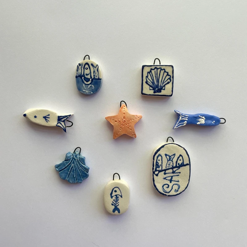

10pcs Mix Color Titanium Steel DIY Three-dimensional Fish Pendant for Jewelry Making DIY Necklace Bracelet Accessories