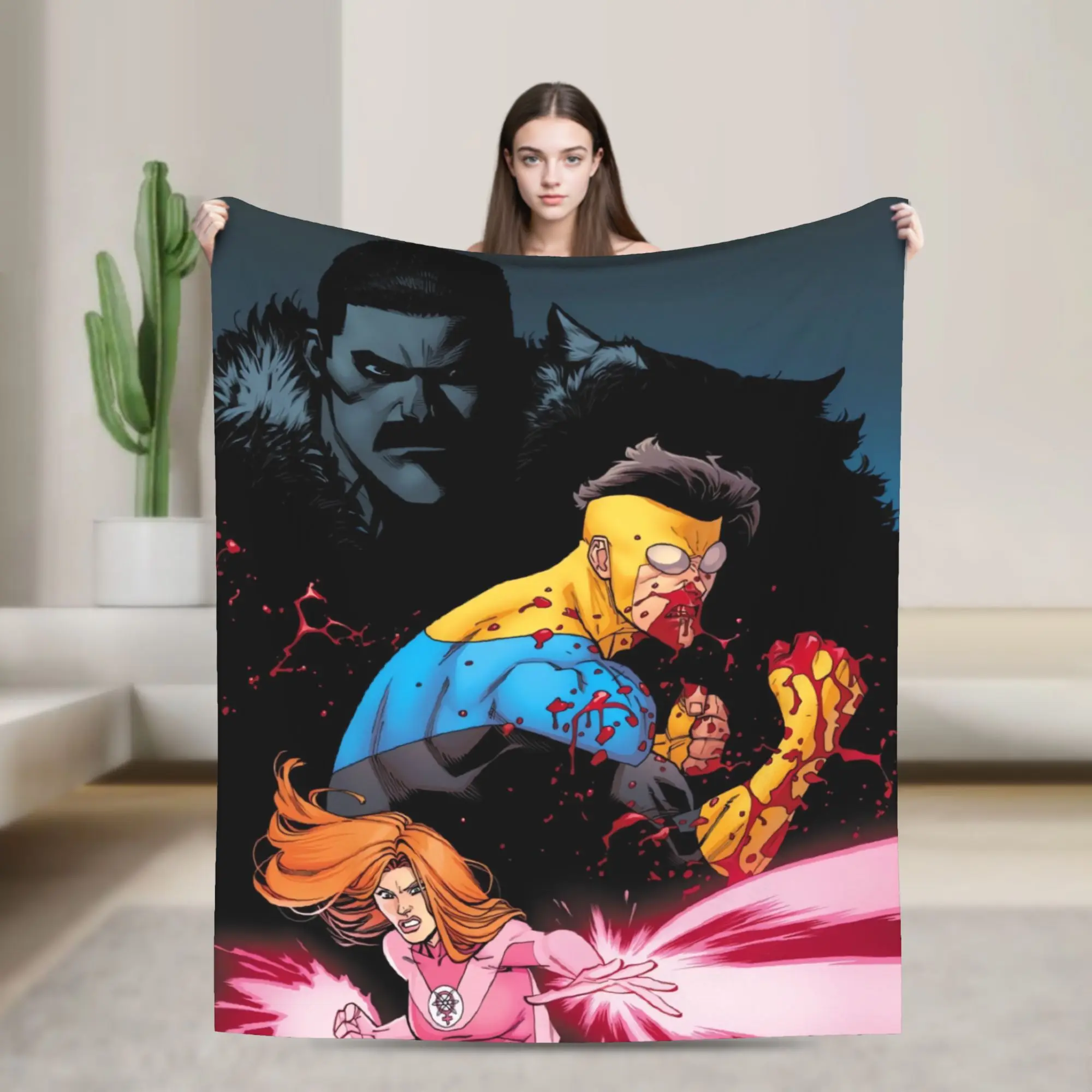 Super Warm Blanket Picnic Invincible Thragg Throw Blanket  Flannel Bedspread For Outdoor Fashion Sofa Bed Cover