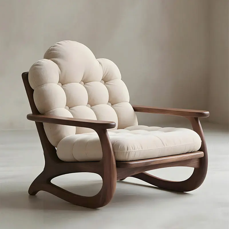 

Adults Nordic Living Room Chairs Creamy Color Ergonomic Relaxing Living Room Chairs Designer Sillones Modernos Room Furnitures