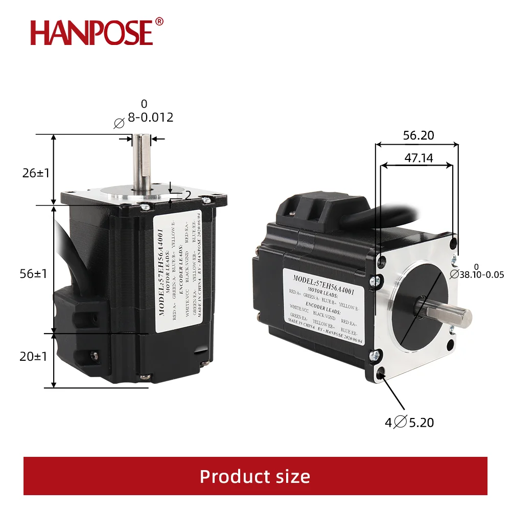 57EH56A4001 Hybrid Step-servo motor CNC Controller Nema23 Closed Loop 1.3N.m Servo Stepper Motor can be with CL57 drive