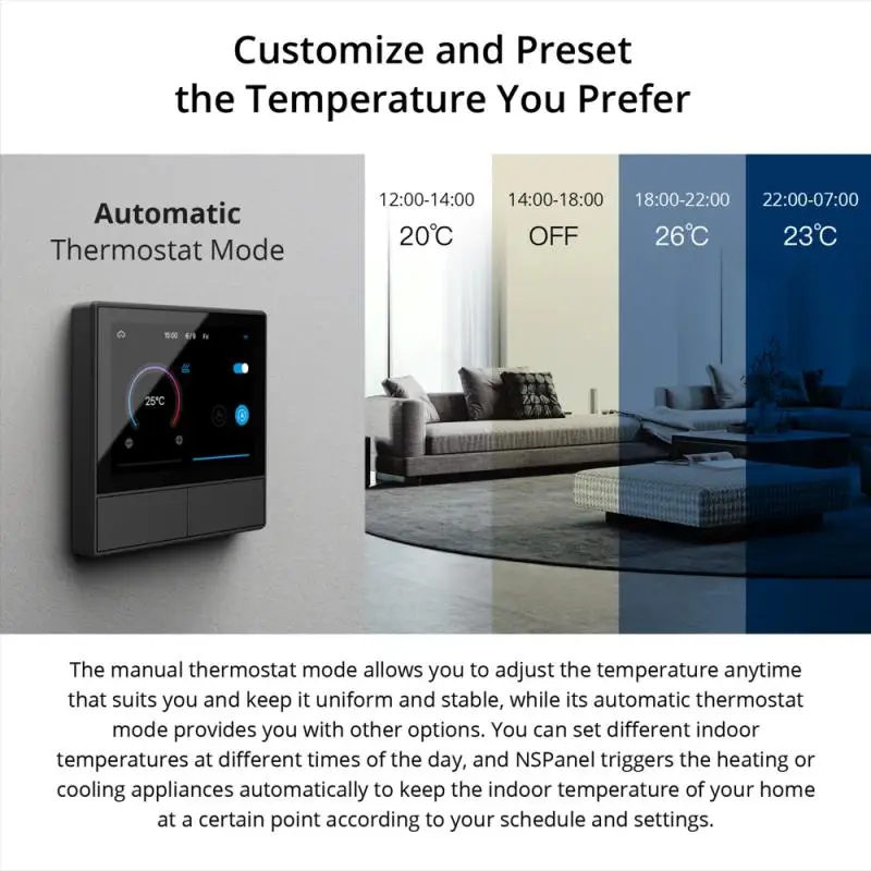 SONOFF NSPanel Smart Scene Wall Switch EU/ US Wifi Smart Thermostat Display Switch All-in-One Control Ewelink Alexa Google Home