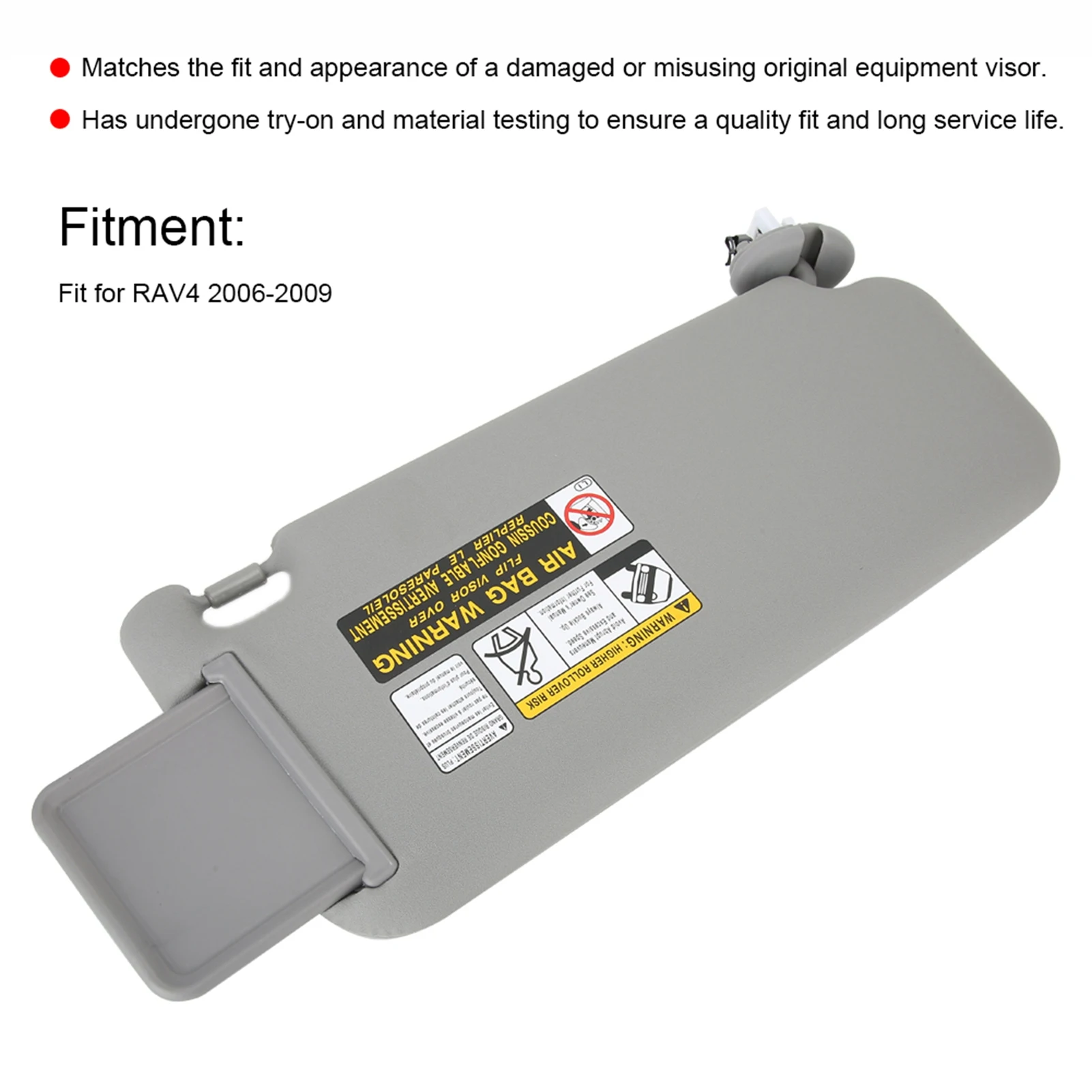 مظلة نافذة السيارة اليسرى حاجب من الشمس لجانب السائق الأيسر 74320‐42501‐B2 مناسب لـ RAV4 2006‐2009 رمادي