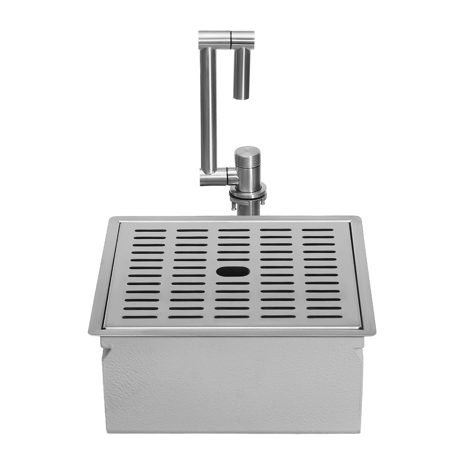 

Sink Hidden Faucet with Hot and Cold Water Pipes Stainless Steel Kitchen Sinks Single Sink Pantry with Cover Kitchen Fixture