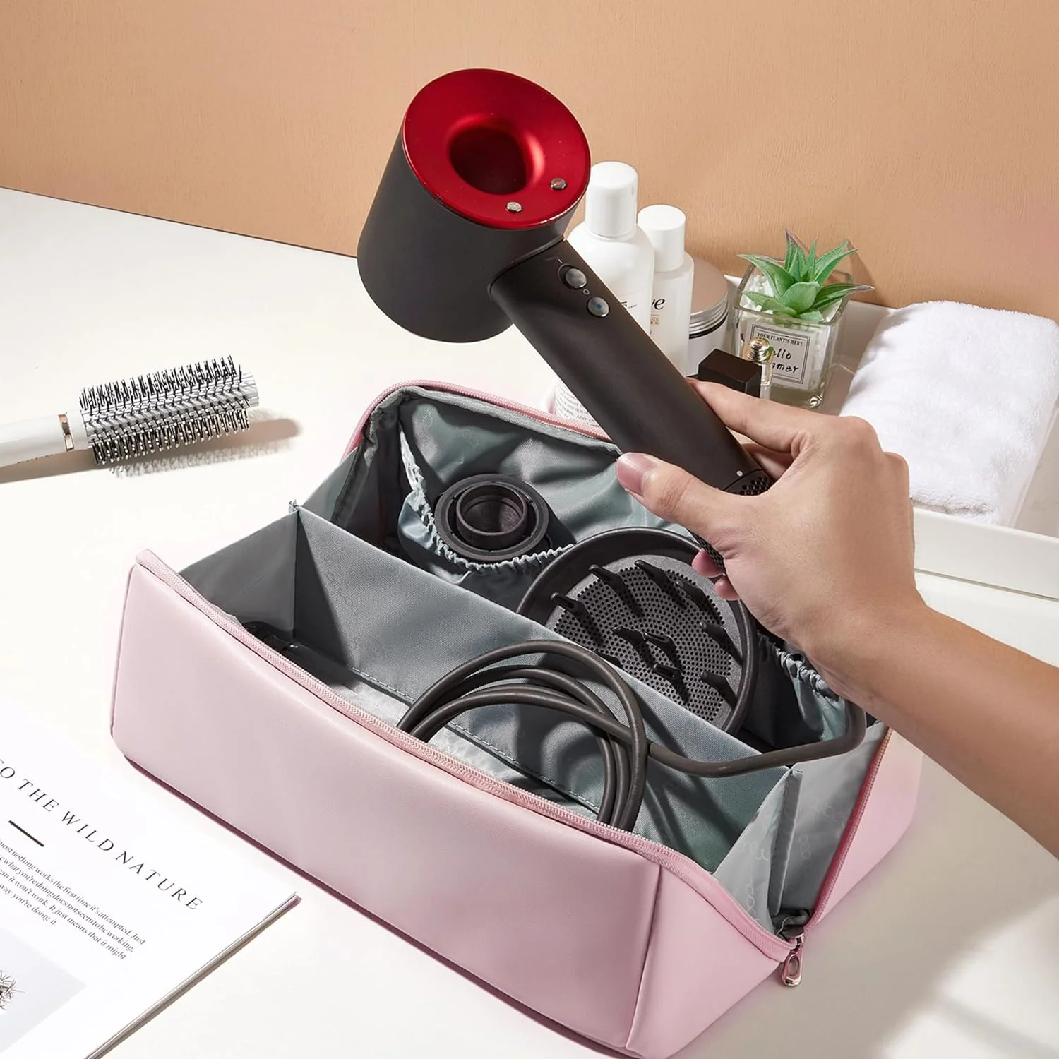 Custodia da viaggio per Dyson Airwrap Styler, borsa da viaggio con ampia apertura compatibile per Shark Flexstyle Air Styling