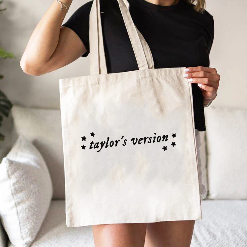 Taylor Versão Canvas sacola para as mulheres, Shopper Bag, Shopping Shoulder Bag, Fans Gift