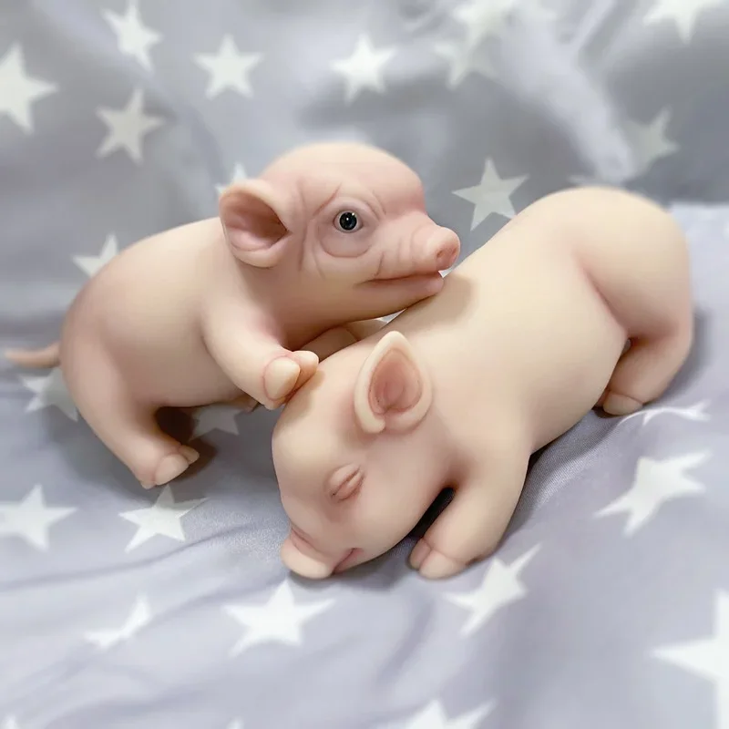 Pig Silicone Reborn Toy Simulation Pig Unpainted White Embryo Kit