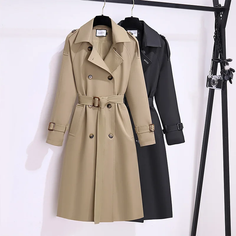 

High-end temperament, mid-to-high-end trench coat, women's mid-length autumn new waist-cinching classic fashion jacket ins trend