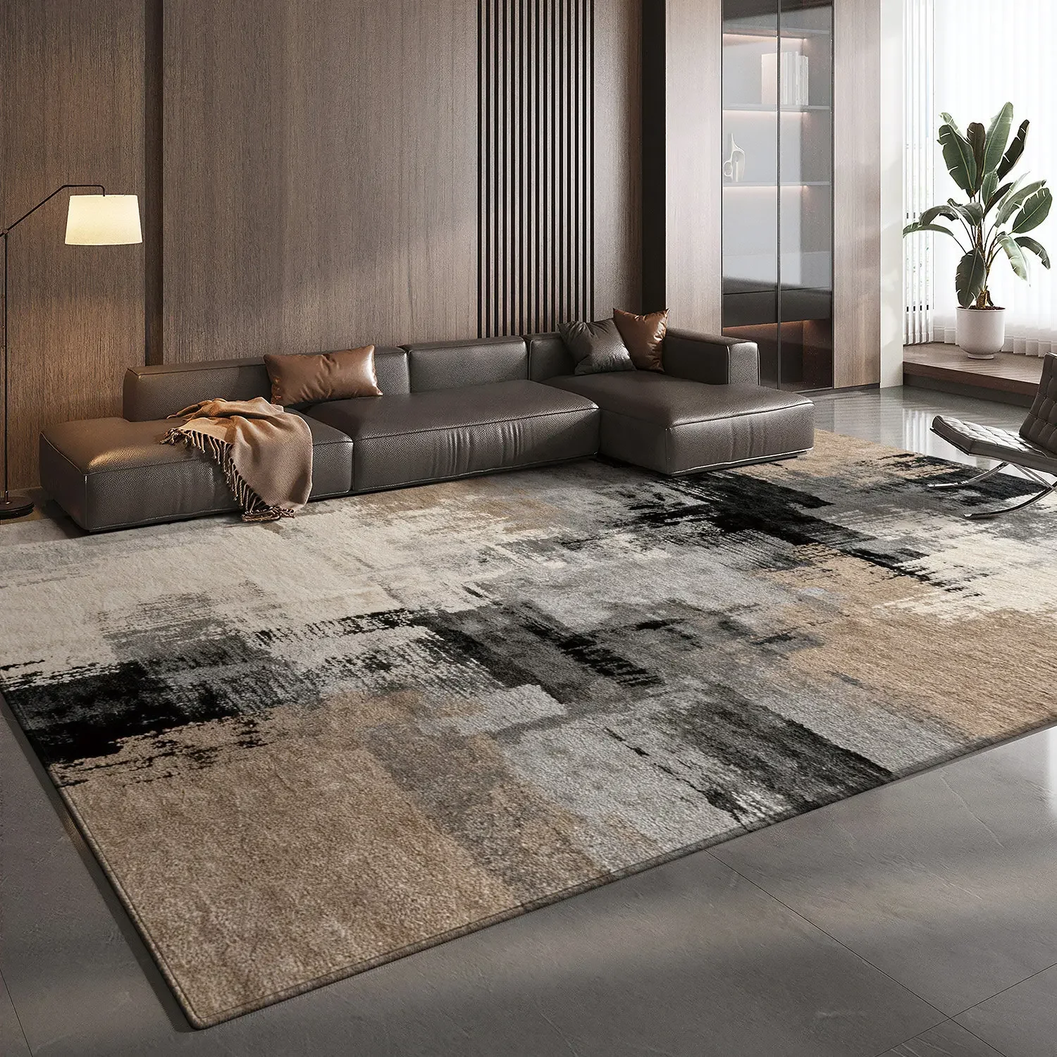 Thickened Non Slip Wash Free Circle Fleece Area Rug For Living Room Sofa Coffee Table Bedroom Bedside Anti Slip Floor Mat