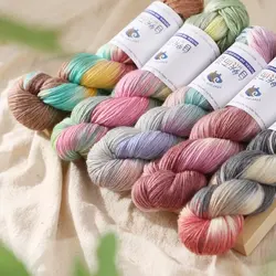 100g/roll 270M Merino Wool Yarn Handmade Dyed Wool Yarn Soft Sweater Scarf Hat Woven Rainbow Baby Yarn