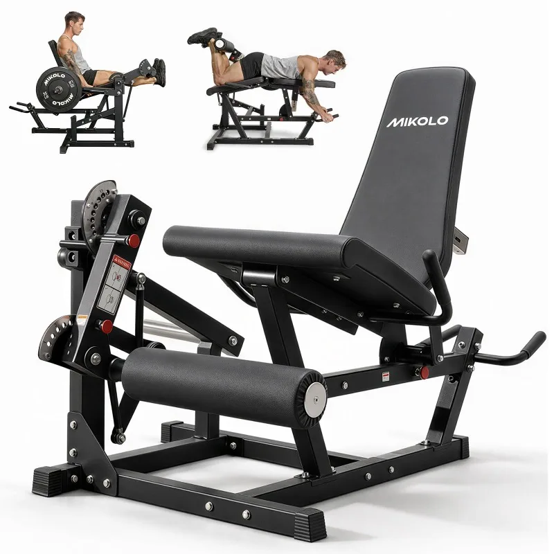 Leg Extension and Curl Machine, Adjustable Seated Leg Extension Machine for Lower Body Workouts, Lying Leg Curl Machine