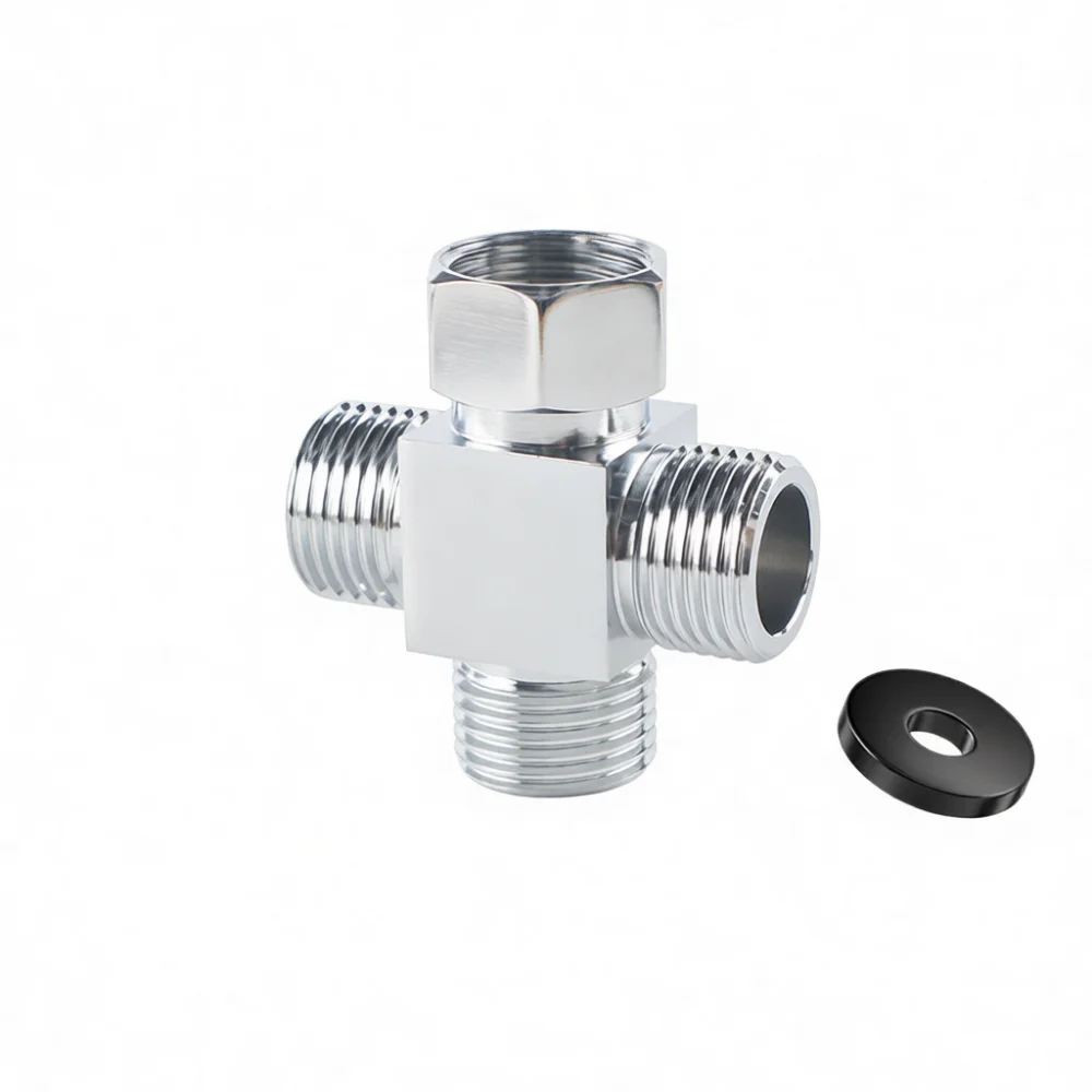 Heavy Duty Brass Faucet Connector Dual Output Splitter Valve Easy Installation Plumbing Fitting For Home Water