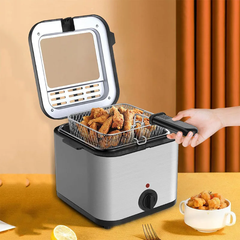 Household Electric Deep Oil Fryer 2.5L Non-Stick Single Button Control Thermal Protection Fry Pot For French Fries Chicken Chops images - 6