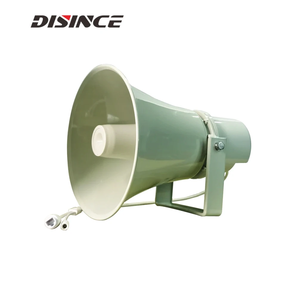 30W IP Horn Loudspeakers Powered by POE Dust/Waterproof Built-in Amplifier Network RJ45 IP Audio Endpoints