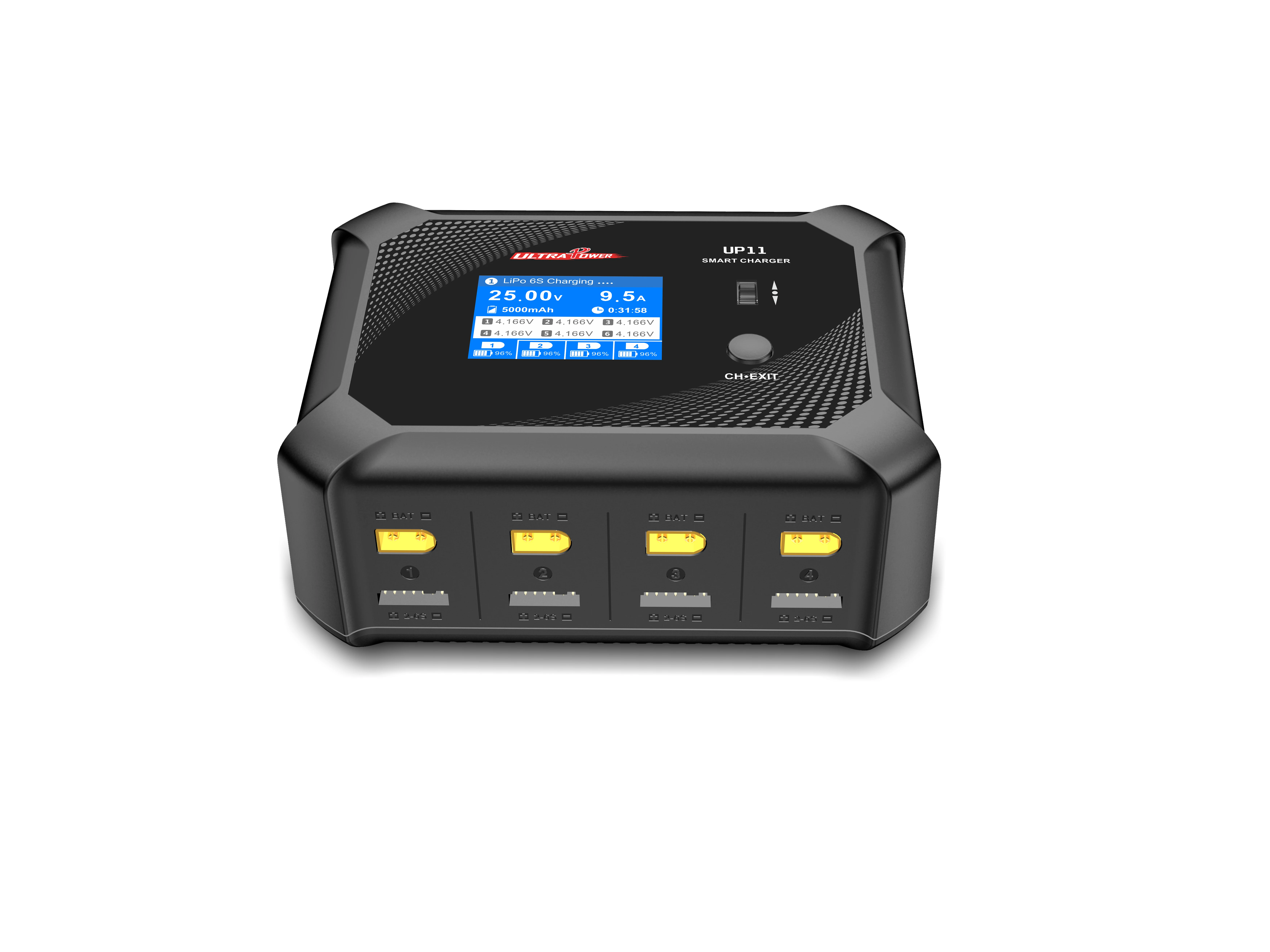 UltraPower UP11 4Channels Smart Blance Charger Discharger for 1-6S LiPo/LiHV/LiIon/LiFe Battery AC 240W 100-240V DC 600W 11-18V