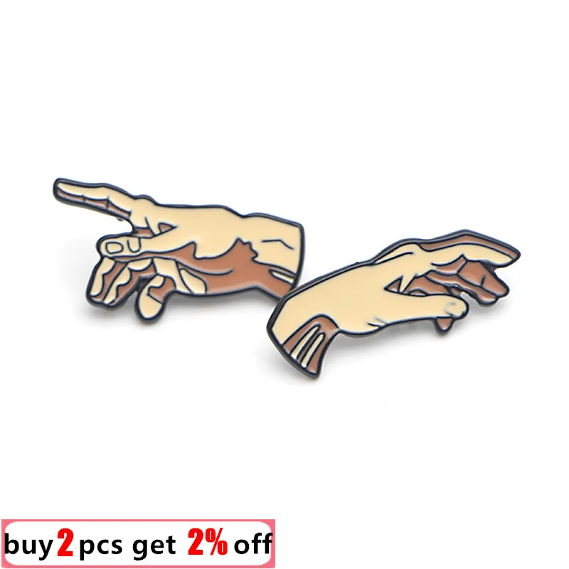 P3799 Dongmanli Fashion Enamel Pins Collection The Creation of Adam Brooches Art Lapel Pins Badge Collar Jewelry Drop Shipping