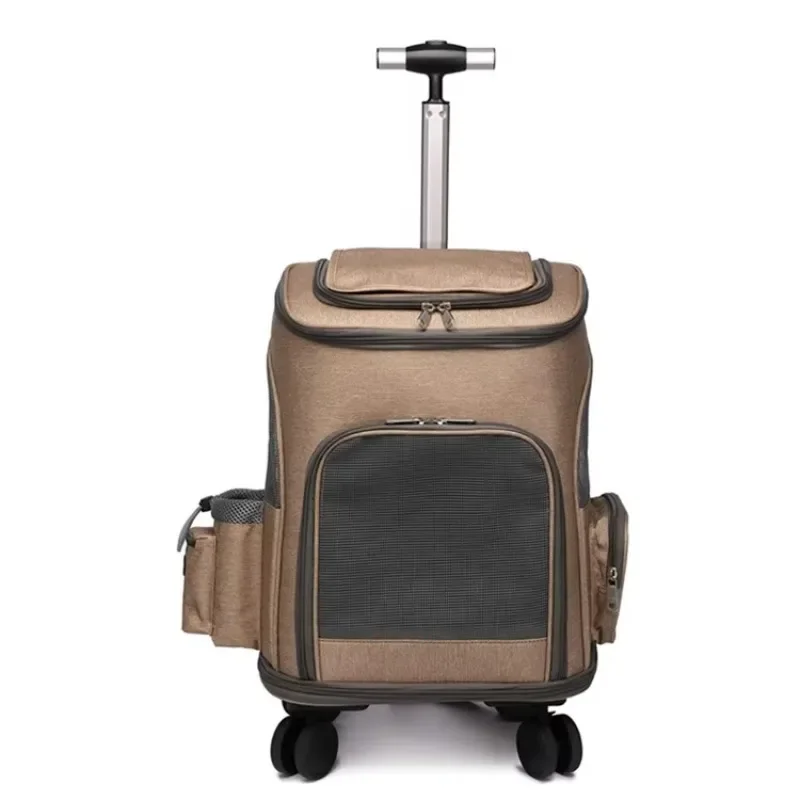 

Deluxe Breathable Removable Trolley Wheeled Dog Cat Pet Travel Tote Bag Pet Backpack Bag Dog Cat Backpack