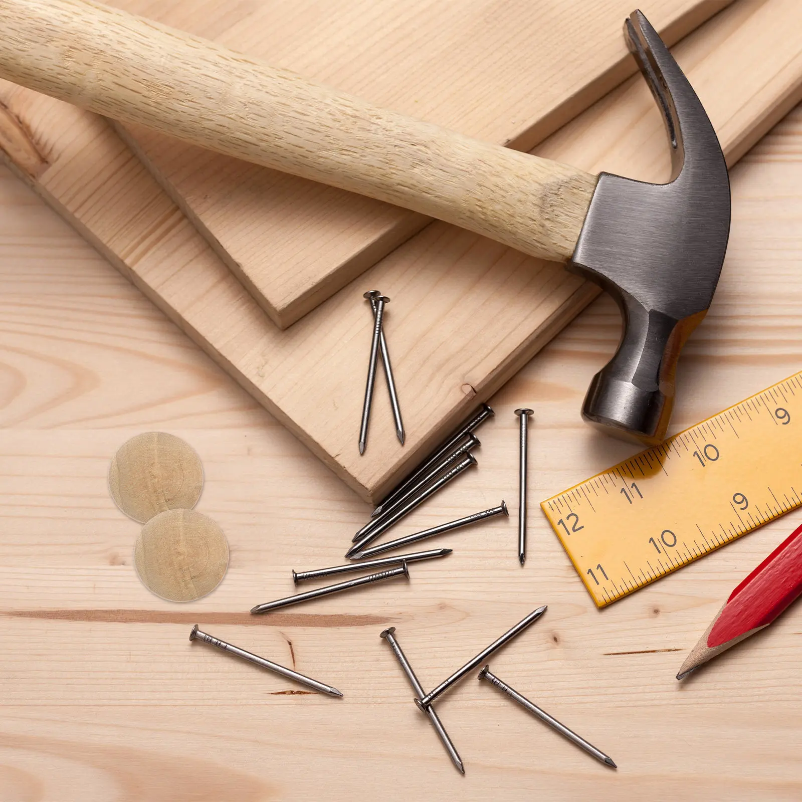 100 Peças de Tampões de Madeira para Escadas, Coberturas de Furos para Móveis, Armários e Caixas Elétricas, Tampões Redondos de Madeira Maciça Reutilizáveis para Decoração DIY